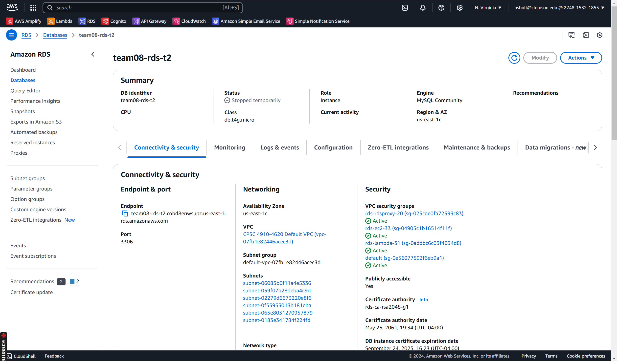 AWS RDS Instance